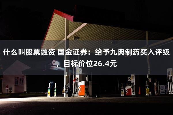 什么叫股票融资 国金证券：给予九典制药买入评级，目标价位26.4元