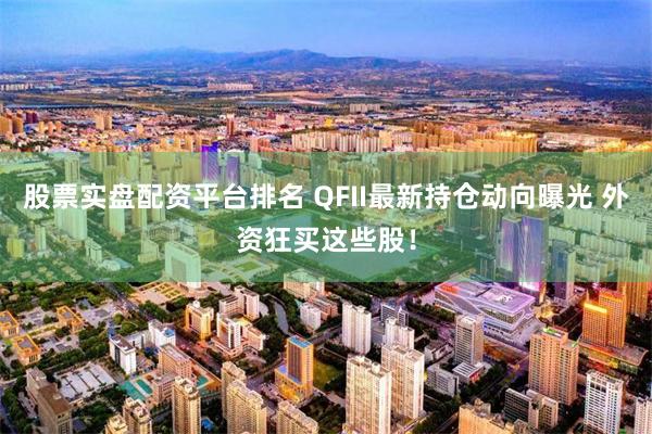 股票实盘配资平台排名 QFII最新持仓动向曝光 外资狂买这些股！