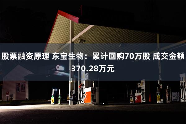 股票融资原理 东宝生物：累计回购70万股 成交金额370.28万元